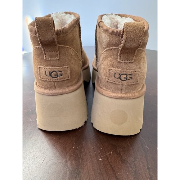 NEW UGG Ultra Mini New Heights Platform Chestnut Ankle Boots Sz 9 - Picture 5 of 8